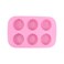 Vctitil Mooncake Making Mould 6-Slot Round Mould Tray Silica Gel Muffin Cupcake Chocolate Baking Food