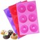 3 Packs Silicone Mini Fluted Cake Pans, findTop Mini Tube Cake Baking Pan for Muffin Cups, Coffee Cake, Cupcake, Brownie- Pink, Purple, Red
