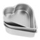 UPKOCH 3pcs Heart Shape Pudding Molds, Non-Stick Cake Pans for Cheese Cake, Brownie, Chocolate, Muffin, Egg Tart, Jelly, High Carbon Steel Baking Cups for Home and Professional Use, Silver