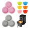 Abnaok 2PCS Silicone Air Fryer Egg Pan with 6PCS Reusable Silicone Baking Cups, Non-Stick Air Fryer Baking Pan, 3 Cavity Silicone Muffin Pans Muffin Cups for Baking