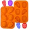 Kamehame Brain and Heart Cake Mold, 2 Pieces Silicone Jello Molds, Halloween Simulation Human Organ Cupcake Muffin Molds, Orange