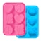2 Pack Silicone Cake Mold, FineGood Heart Love Circle Shape Cupcake Tray DIY Silicone Mold Baking Pan for Soap, Bread, Muffin