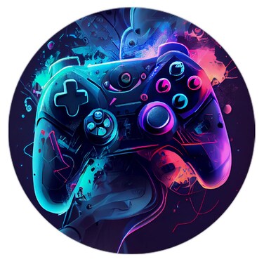 QUICQOD Game Mouse Pad,Teen Boy Gift,Game Lover Gifts,Round Mouse Pad,Non-Slip Rubber Base Mousepads for Home Office Dorm Desk Decor,8.7 x 8.7 Inch