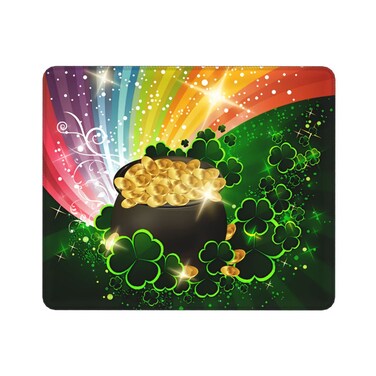 St. Patrick's Day Mouse Pad, Lucky Shamrock Mouse Pad, Gaming Mouse Mat, Square Mouse Pad Non-Slip Rubber Base MousePads for Office Laptop, 9.8"x11.8" Inch