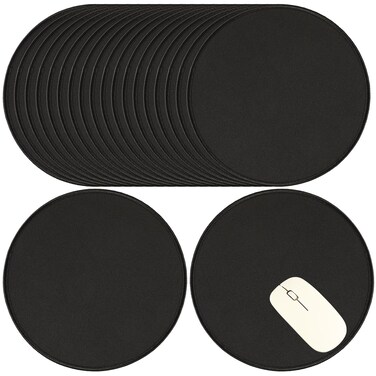 20 Pieces Mouse Pad with Stitched Brink, Black Mouse Pads Bulk with Non Slip Rubber Base, Round Bulk Mousepads for Computer, Gamer, Laptop, Desktop, Office and Home