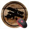 Mouse Pad Round Gaming Mouse Mat Black Airplane Border, Non-Slip Rubber Base Mousepad Cute Mousemat for Laptop Computer PC Office Home