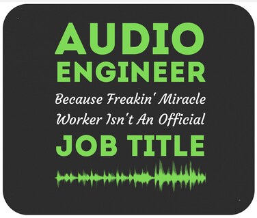 Audio Engineer Freakin Miracle Worker Funny Sound Recording Mousepad 9Inch Mousemat Black Mouse pad