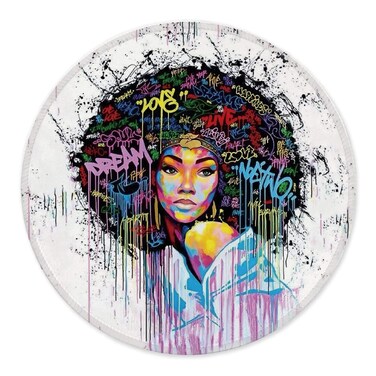 Znzd Abstract Afro Black Girl Queen Mouse Pad 7.9 x 7.9 Inch,Modern Graffiti Street Art Non-Slip Rubber Base Mousepads for Home Office College Dorm Desk Decor,Inspirational Gifts for Black Girl Women