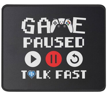 Game Paused Funny Mouse Pad - Gamer Video Game Player Boys Teens Men Mousepad 9.5 Inch - Funny Gifts Gaming Mouse Mat