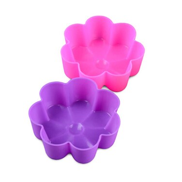 FELTECHELECTR 12 Pcs Reusable Silicone Muffin Cup Linersdesign Non Stick Baking Molds for Muffins and More Random Colors for Home Baking