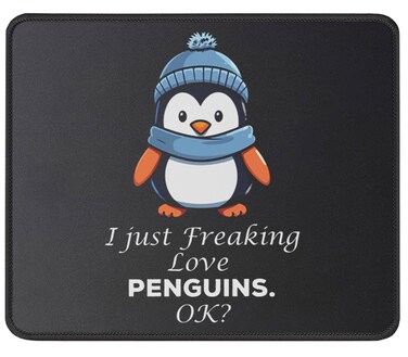 Pawpy Mate Funny Cute Penguin Mousepad - Office Gaming Accessories Working Mousepads 9.5 inch - Gift Idea for Penguin Lovers, Women, Men - Animal Lovers Gifts for Best Friends