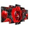 AWLXPHY Decor Red Rose Wall Art Canvas Painting Framed 5 Panels for Living Room Decoration Modern Red and Black Rose Stretched Artwork Floral Giclee (Red, 60"x30")