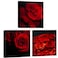 Fochorlo 3 Pieces Rose Wall Art Black and White Red Pictures Abstract Wall Decor for Valentines Bedroom Living room (Small)