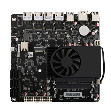 HKUXZR Pentium N6005 Industrial Motherboard NAS 4 Cores 4 Threads Low Power Processor 4x2.5G i226-V Network M.2 Slot 6xSATA DP HDMI 2.0