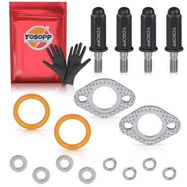 YOSOPP GY6 Exhaust Bolt Nuts Gasket for 50cc 70cc 90cc 110cc 125cc 150cc Scooters ATVs GMB139 Engine Moped Quad 4 Wheeler Dune Buggy Go Karts Taotao Sunl Coolster Jonway Roketa Sandrail (Black) 2 Sets