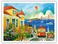 Spirit of San Francisco - California Bay Area - Cable Car Golden Gate Bridge - From an Original Watercolor Painting by Robin Wethe Altman - Master Art Print (Unframed) 9in x 12in
