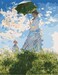 YEESAM ART Paint by Numbers for Adults, Woman with a Parasol by Monet 16x20 Inch Linen Canvas Acrylic DIY Number Painting Kits Wall Art Decor Gifts (Framed)