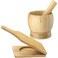Lineshading 2 Kitchen Tools, Jumbo Bamboo Mortar and Pestle Set Wood Tostonera Tostones Plantain Press Natural Plantain Smasher Guacamole Bowl Fried Banana Pepper Press Mincer Grinder Chopper Crusher