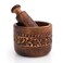 Handmade Indian Wooden Mortar and Pestle Set Natural Rustic Style Herb Spice Grinder Masala Mixer Manual Kharal Mashing Bowl Seasonings Pill Crusher Kitchen Utensils Housewarming Gift
