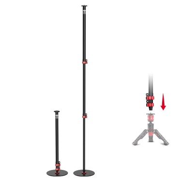 IFOOTAGE Round Base Monopod RB-A300,Live Studio Small Footprint Monopod,1/4" &amp; 3/8" Mount Adapter and Conversion Screw,Aluminium Alloy Stable Structure,24"/61~59.5"/151cm