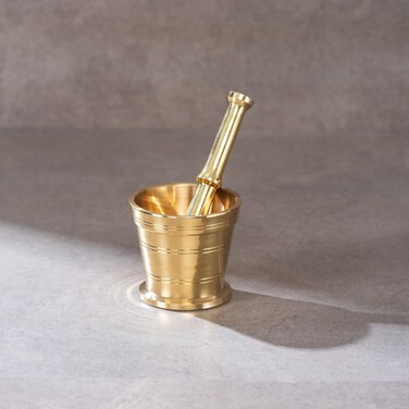 P-TAL Brass Mortar and Pestle (Okhli)   Traditional   Medicine/Vintage Antique   Imam Dasta/Mortar and Pestle Set/Ohkli Musal/Khara