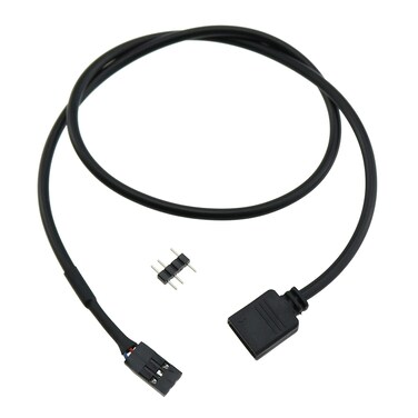 E-outstanding Black 5V 3PIN RGB VDG Conversion Line Wire Connector for GIGABYTE Motherboard Accessories, 50cm