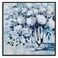 Yihui Arts Hand Painted Framed Blue Flower Canvas Wall Art with Gold Foil