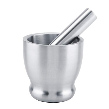 Stainless Steel Mortar and Pestle Set, Crusher, Heavy Duty Kitchen Grinding Bowl Grinding Tool for Grinding Spices Seasonings Pastes Coffee Beans