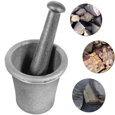 Cast Iron Mortar and Pestle Rock-Ore Crusher Mortar Large Size 6.5KG