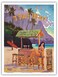 South Seas Tiki Bar - Bali Hai Makana Mountain - Kauai Hawaii - Vintage Hawaiian Travel Poster by Rick Sharp - Master Art Print (Unframed) 9in x 12in