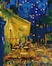 YEESAM ART Paint by Numbers for Adults, Cafe Terrace at Night by Van Gogh 16x20 Inch Linen Canvas Acrylic DIY Number Painting Kits Wall Art Decor Gifts (Framed)