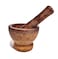 POPPIP H 3 x Diameter 3.5 "Thai Palm Wood Small Mortar and Pestle Set for Small Quantity Mixer Herbs Garlic Pepper Thai Handcraft Beautiful Mini Wooden Kitchen Tool Souvenir Gift