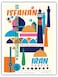 Isfahan Iran - Persia - Vintage Travel Poster by Houshang Kazemi c.1967 - Master Art Print (Unframed) 9in x 12in
