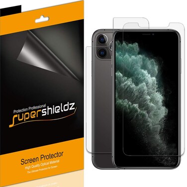 Supershieldz Designed for Apple iPhone 11 Pro Max (6.5 inch) (Front and Back) Screen Protector, (3 Front and 3 Back) High Definition Clear Screen Shield (PET)