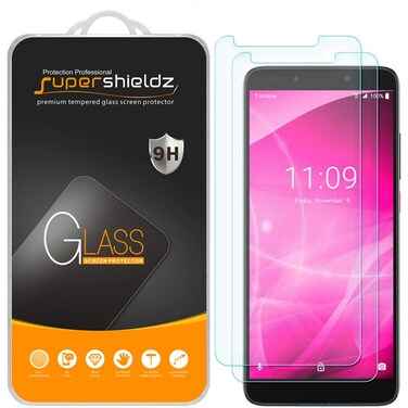 Supershieldz (2 Pack) Designed for T-Mobile (Revvl 2 Plus) Tempered Glass Screen Protector, Anti Scratch, Bubble Free