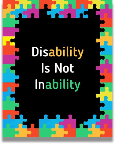 Disability Is Not Inability   Autism Awareness Decor   Autism Classroom   Boho Rainbow Decor Classroom   Autism Sign   Autism Art Wall Decor Classroom   Autistic decorations - 8x10 unframed print