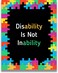 Disability Is Not Inability   Autism Awareness Decor   Autism Classroom   Boho Rainbow Decor Classroom   Autism Sign   Autism Art Wall Decor Classroom   Autistic decorations - 8x10 unframed print