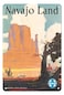 Navajo Land - Arizona New Mexico - Santa Fe Railroad - Navajo Nation Monument Valley - Vintage Railroad Travel Poster by Elms c.1954-8 x 12 inch Vintage Metal Tin Sign