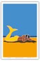 Mermaid Napping - Vintage French Advertising Poster by Bernard Villemot c.1989 - Master Art Print (Unframed) 12in x 18in