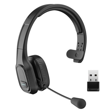 COMEXION Trucker Bluetooth Headset V5.0, Wireless Headset with Noise Canceling&amp;Mute Microphone for Cell Phones, On Ear Bluetooth Headphone for Computer, Zoom Meetings, Skype, Home Office