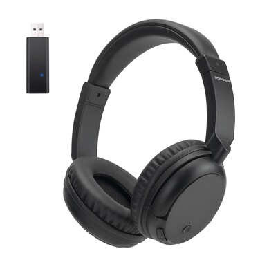 BAOBER Wireless Bluetooth Headphone Over Ear, Bluetooth Transmitter for TV,PC,3.5mm Audio Device, Wired and Wireless Headset (Black)