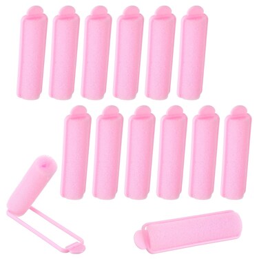Oruola 14pcs Foam Hair Rollers,2.67 In Hair Rollers to Sleep In,Heatless Curlers for Fine Thin Hair,Sponge Rollers for Hair,Soft Hair Rollers for Hair Styling,Long Short Hair Ladies Children (Pink)
