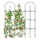 MQHUAYU Updated Garden Trellis for Climbing Plants Outdoor, 47.2" H*35.4" W Rustproof Sturdy Garden Arch Trellis for Potted Climbing Cucumber Tomato Rose Vegetable Flower Plant Trellises(120cm,Green)