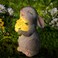 WONDHOME Solar Rabbit Garden Statues Outdoor Bunny Decor Resin Rabbit Figurine Holding Sunflower with LED Lights for Proch Patio Lawn Yard Christmas Housewarming Gardening Gifts for Mom Grandma