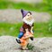 Jeelyfu Garden Gnome Statue Outdoor Decor Polyresin Gnome Sit on Mushroom 7.7" Tall