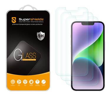 Supershieldz (3 Pack) Designed for iPhone 14 / iPhone 13 / iPhone 13 Pro (6.1 inch) Tempered Glass Screen Protector, Anti Scratch, Bubble Free