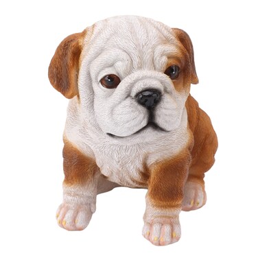 English Bulldog Puppy Statue, Bulldog Sculpture Decor Weatherproof Lovely for Patio (Sitting Bulldog)
