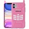 Tonvizern for iPhone 11 6.1'' Case,3D Cartoon Cute Retro Love Heart Classic Cellular Phone Shaped Case, Kids Women Girls Soft Silicone Rubber Cover Case for iPhone 11 (Pink)
