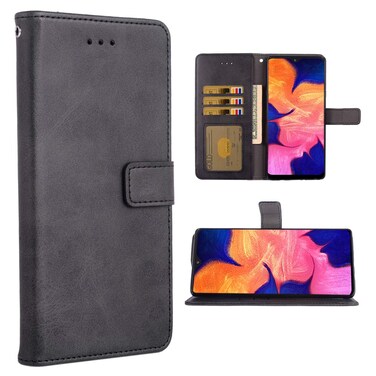 Asuwish Phone Case for Samsung Galaxy A10e Folio Flip Wallet Case,PU Leather Credit Card Holder Slots Heavy Duty Full Body Protection Kickstand Protective Phone Cover GalaxyA10e A 10e A10 10 Black