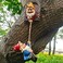 KEONSEN Elf Out The Door Tree Hugger Gnome Tree Hugger Garden Gnome Statue Outdoor Decorations Garden Peeker, Yard Art Fairy Tree Sculpture Garden Ornament Garden Gnome (Tree Climbing Gnome)